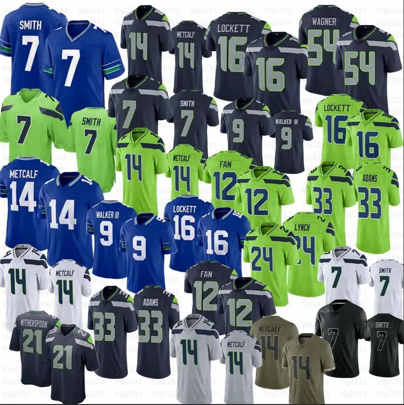 2023 DK Metcalf Jaxon Smith-NJigba Football Jerseys 21 Devon Witherspoon Tyler Lockett Geno Smith Kenneth Walker III Jamal Adams Fant 54 Bobby Wagner