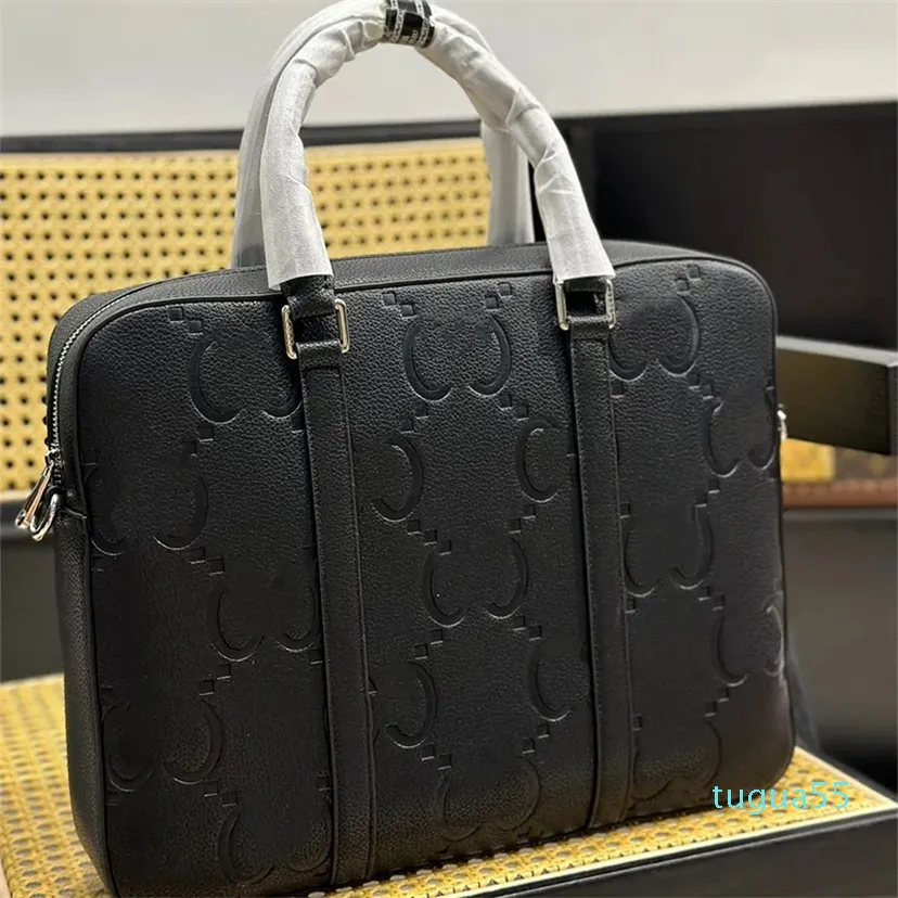 Laptop bag designer briefcase letter design leather briefcase large capacity fashion business model is laptop bag