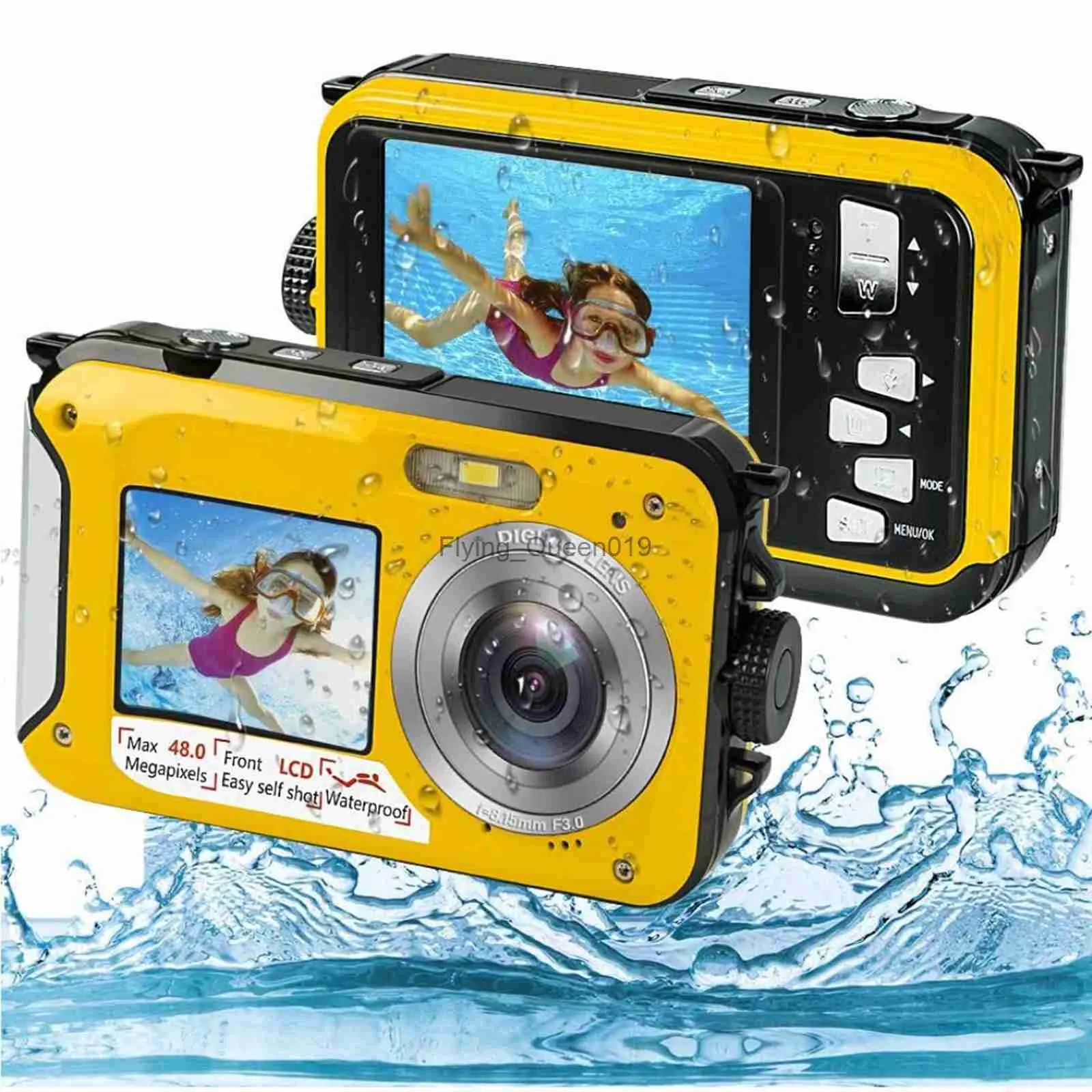 Macchina fotografica subacquea Doppio schermo HD 2.7K 48MP Digitale Impermeabile Anti-shake Videoregistratore esterno per lo snorkeling Campeggio HKD230828