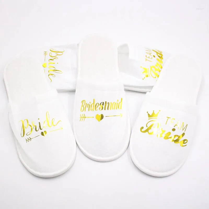 Slippers Team Bride Disposable For Bachelorette Party Supplies Bridal Shower To Be DIY Wedding Decorations Bridesmaid Gift