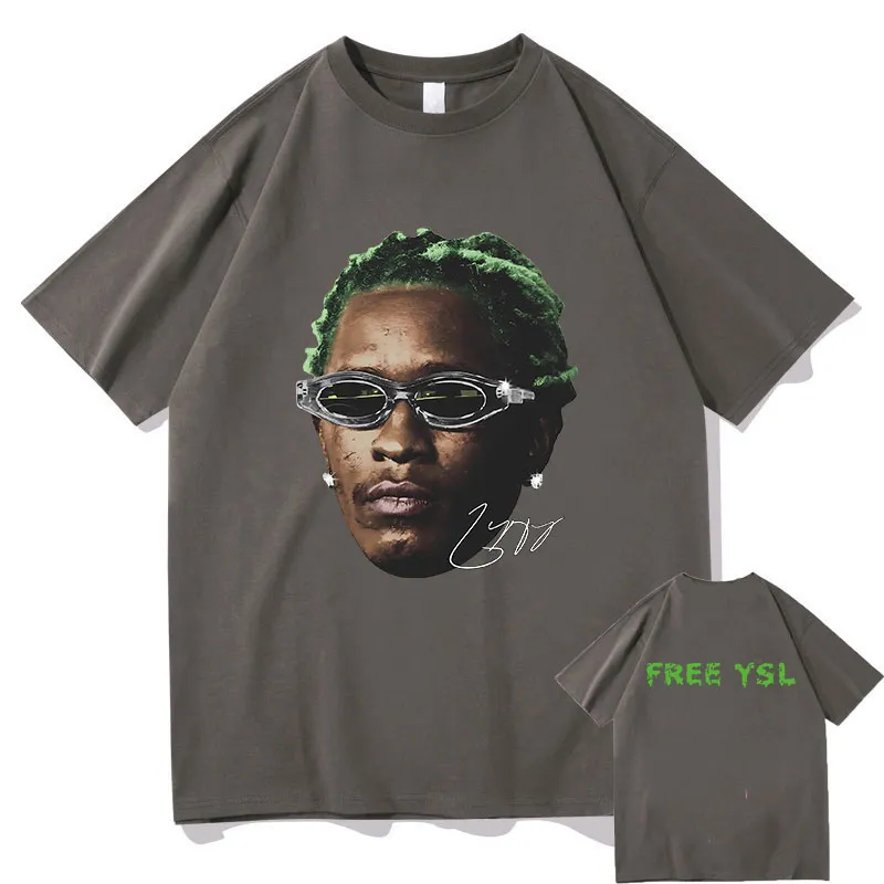 Young Thug Graphic Tee Rare Hip Hop Retro T-Shirt, Green Cotton Oversized  Top for Men Women, Limited Edition