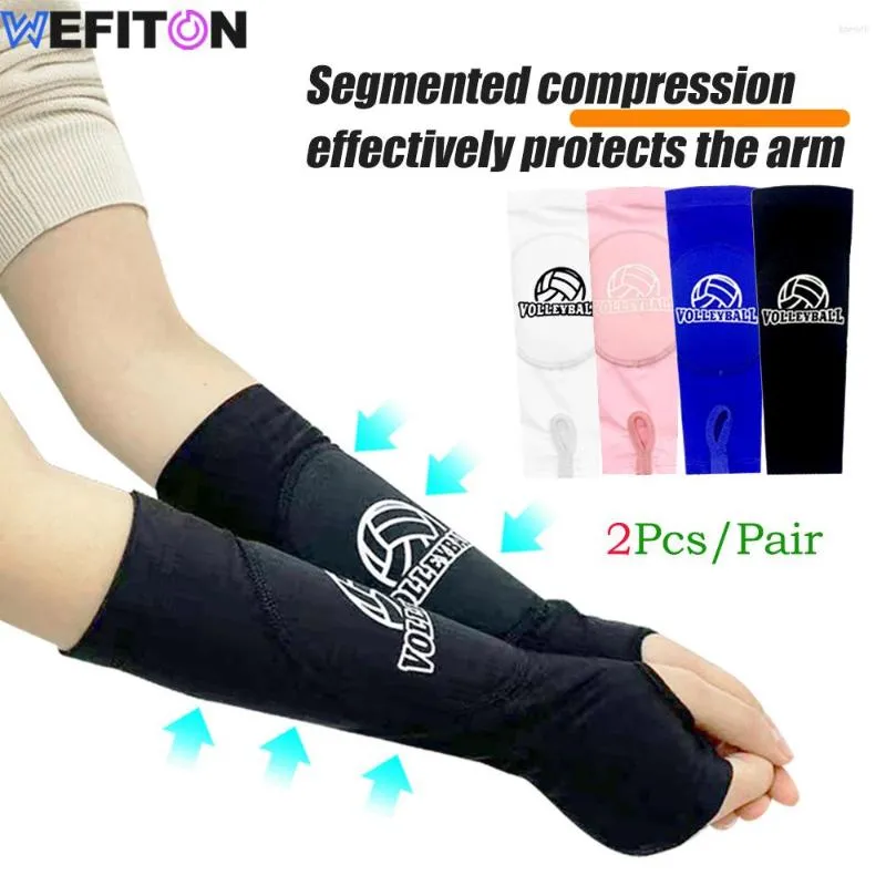 Knee Pads 1Pair Kids/Adults Volleyball Arm Sleeves Passing Hitting Forearm With Protection & Thumb Hole Padded Pad