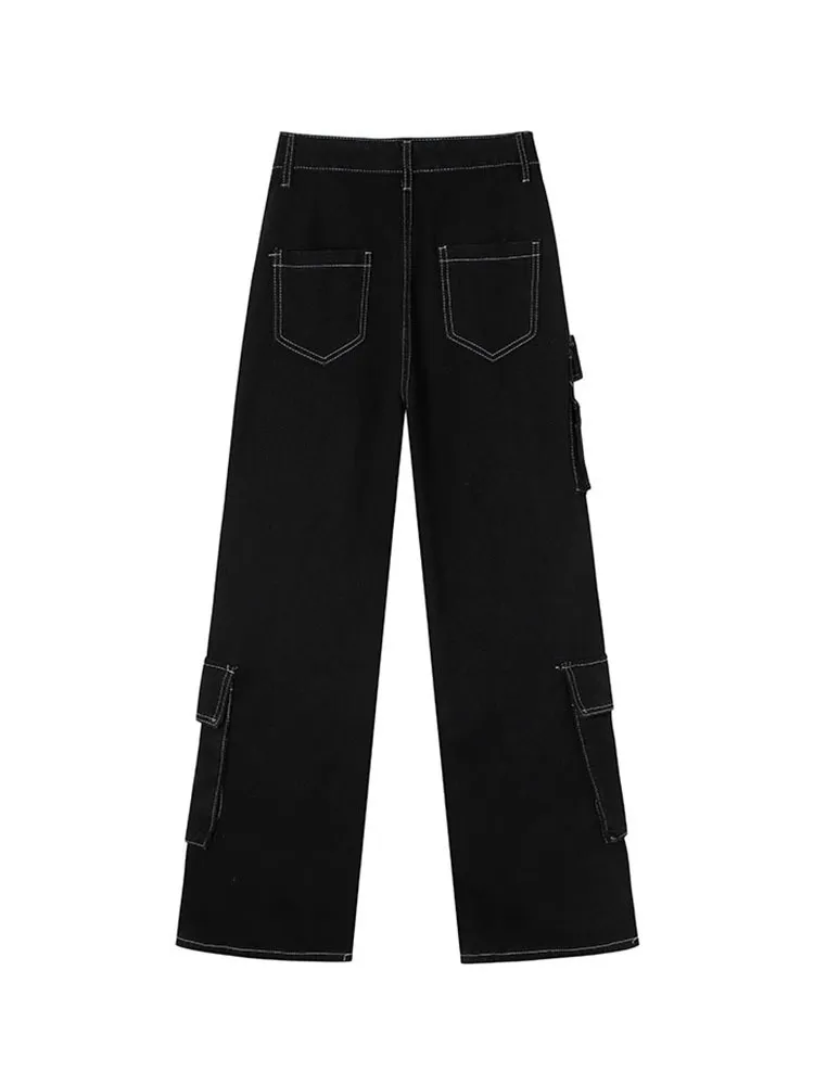Jeans Para Mujer Cintura Alta Jeans Para Mujer Vintage Streetwear Hip Hop  Negro Pantalón Holgado Recto Moda Casual Otoño Señoras Pantalones De  Mezclilla De Pierna Ancha 221017 De 23,77 €