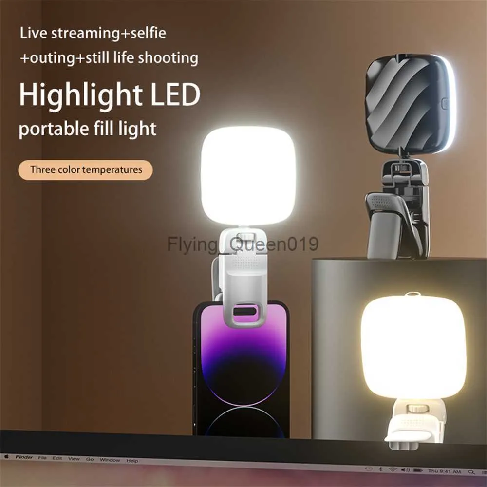 Mobil Selfie Light Clip-On LED Telefonljus för telefon surfplatta 2500-6000k Fill-lampor för fotografering Makeup Zoom Video Conference HKD230828