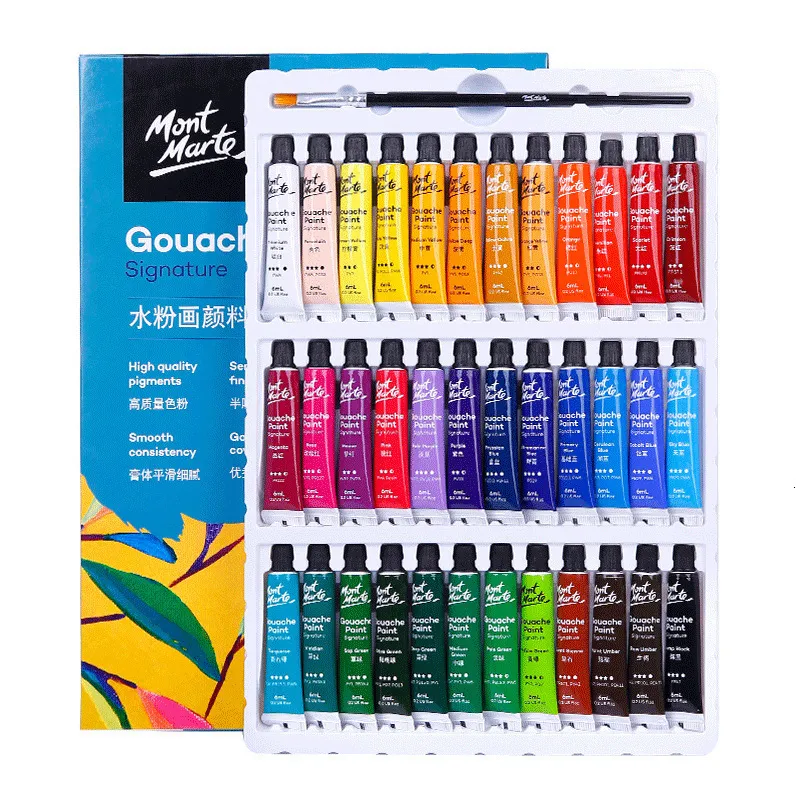Markers 121824 Color Gouache Paint Set High Quality Artist Painting Professional Washable 612ML Student Exam Art Supplies 230826
