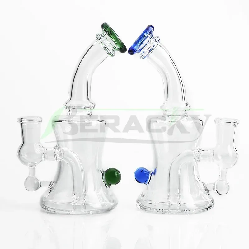 Beracky 6inch Glass Water Bongs With 14mm Glass Bowl Colorful Heady Glass Water Pipes Beaker Bongs Dab Oil Rigs Recycler Bong For Smoking