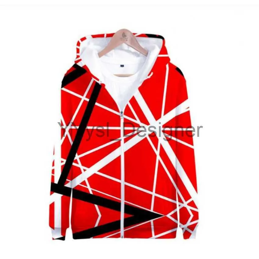 Rock Singer Eddie Van Halen 3D Imprimer Zip Up Femmes / Hommes Sweat à capuche Streetwear Hip Hop Zipper Veste à capuche Homme Survêtement x0828