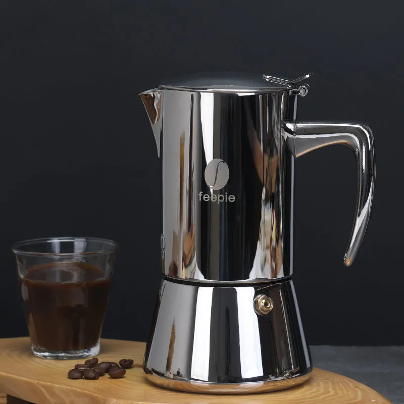 Vattenflaskor rostfritt stål moka potten italienstyle espresso bryggt kaffe hembryggningsmaskin handbrunt verktyg 230828