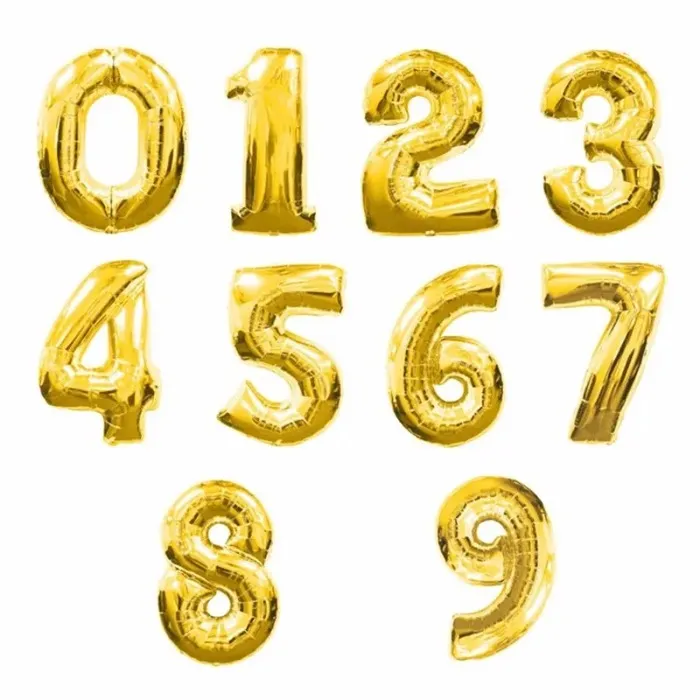 16inch Aluminum Balloons Gold Silver Color Alphabet Letters A-Z and Arabic Number 0-9 Foil Balloon Christmas Birthday Party Decoration