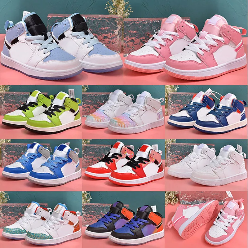 Designer Mid High Basketball Shoes For Kids Black/Blue Sneakers With