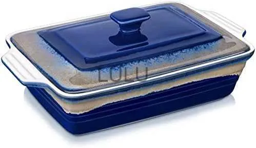 9x13 Nonstick Casserole Dish with Lid Deep Ceramic Lasagna Pan