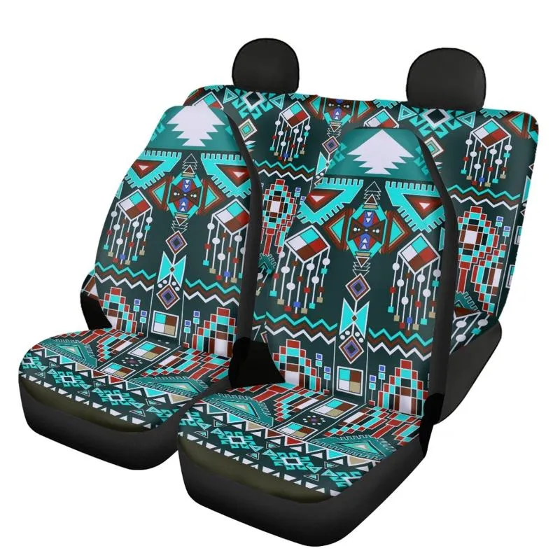 Set Of 4 Slip Resistant Aztec Seat Covers For Azte Indians And