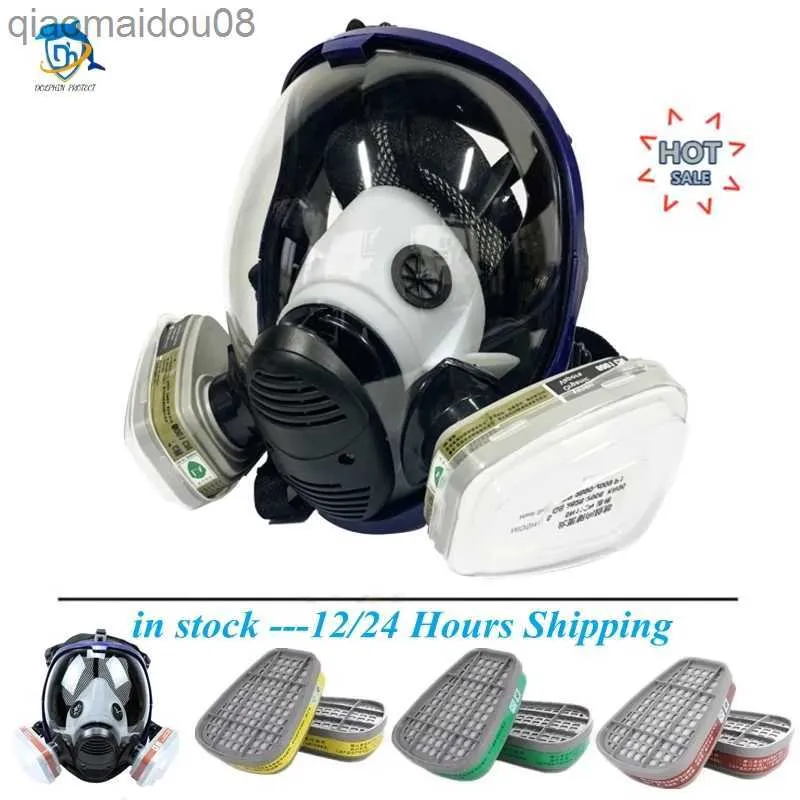 Klädkemisk skyddande mask 6800 15/17 i 1 gasmaskdamm respirator färg insekticid spray silikon full ansiktsfilter för laboratorievetsning hkd230828