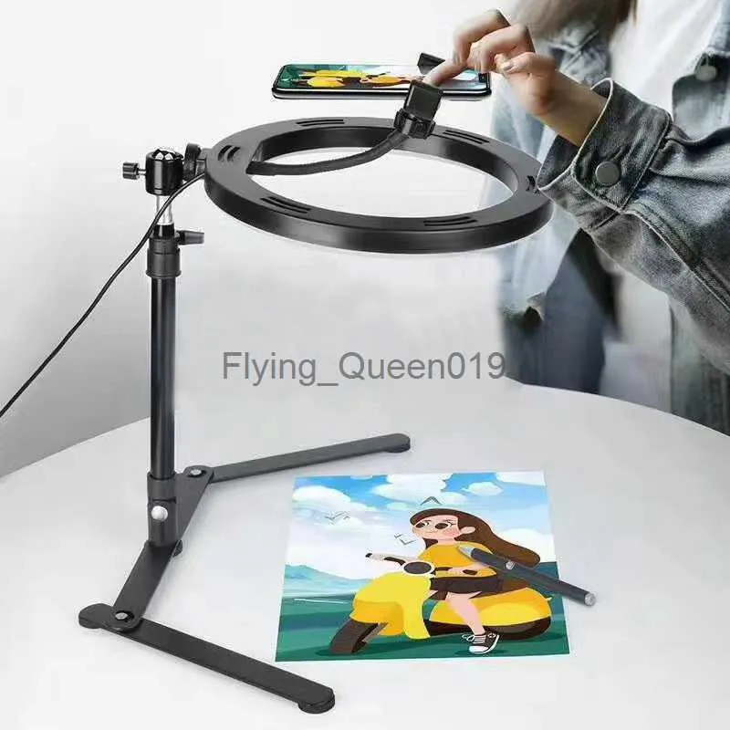 Vidéo Youtube Fill Ring Light Lampe Live COOK 26CM Photographie Éclairage Téléphone Ringlight Trépied Photo Led Selfie À Distance HKD230828