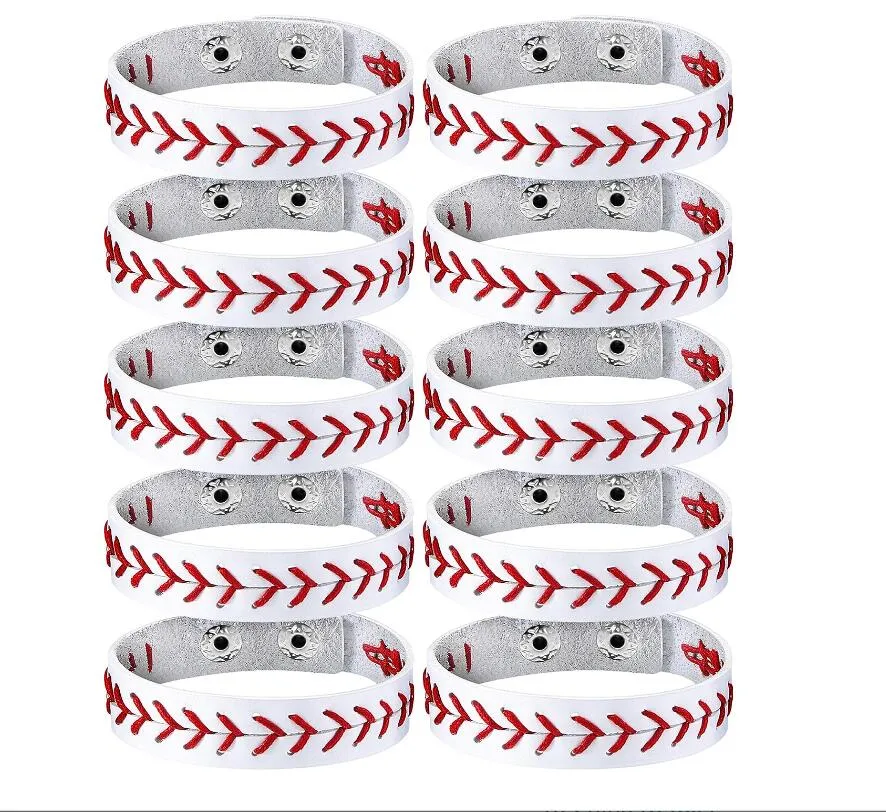 Accessoires de sport en titane Bracelet de baseball en cuir véritable Bracelets de baseball Cadeaux de baseball pour garçons hommes femmes filles joueurs de baseball équipe sportive