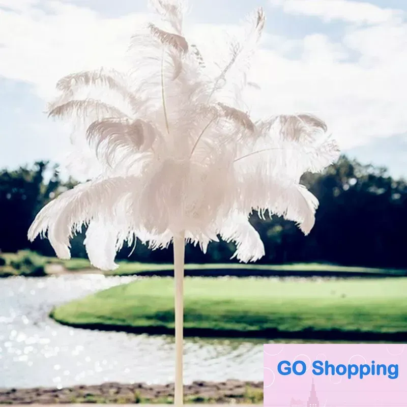 Wholesale Wedding Table Centerpieces Decor Natural White Ostrich Feathers Plume Centerpiece for Party Decoration Props