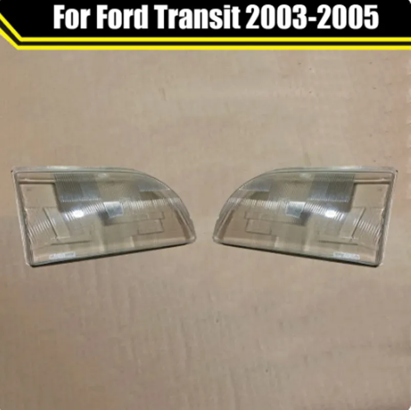 Caso de luz da lâmpada de cabeça automática para ford transit 2003-2005 tampa da lente do farol do carro abajur de vidro tampas do farol escudo