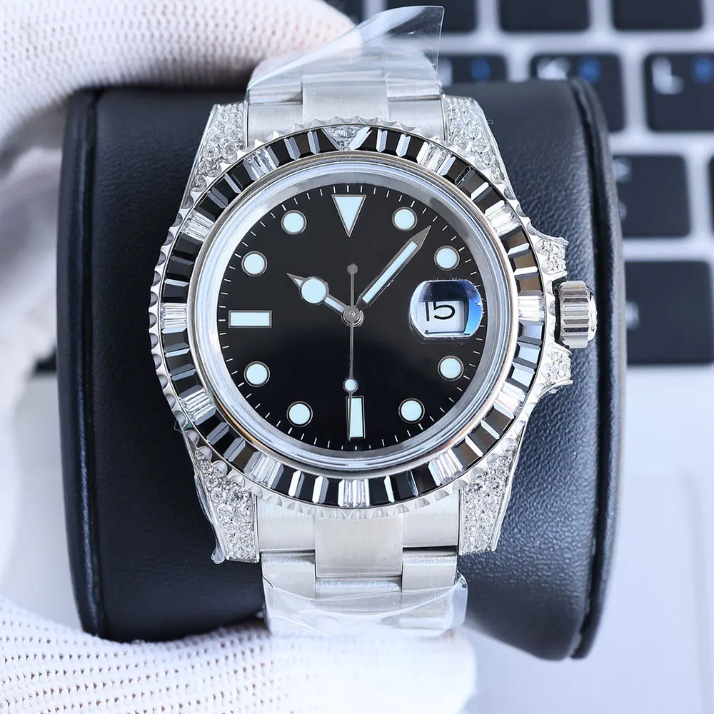 Diamond Mens Watch Automatic Mechanical 2836 Mouvements montres 40 mm Sapphire Montreuse-bracelet imperméable Montre de Luxe 904L