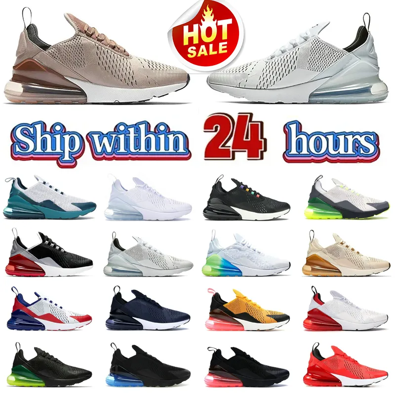 Hot Sale Designer 270 män Running Shoes Women 270s Mesh 27C Triple Black White Navy Red Bara Rose Pink Men Sport Sneakers Trainers Outdoor Eur36-45