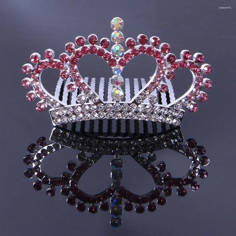 Grampos de cabelo crianças pequena coroa tiara princesa acessórios de aniversário menina com pentes