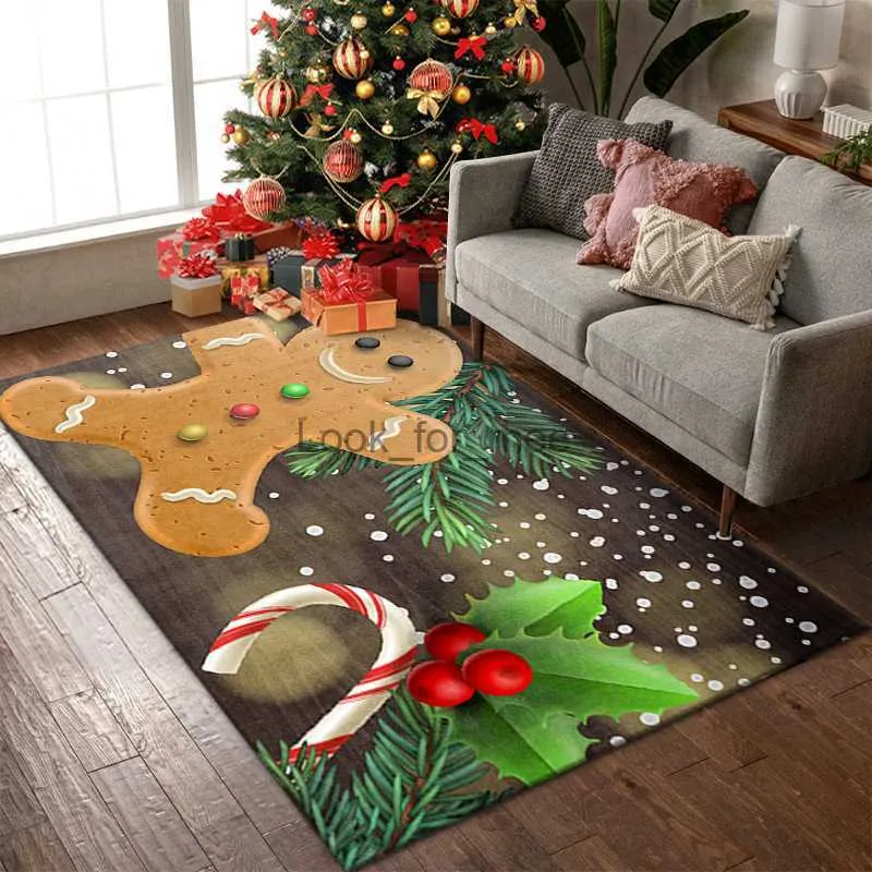 Tapis de pain d'épice de Noël pour salon décoration de la maison cuisine couloir balcon tapis chambre tapis antidérapant canapé table zone Ruags HKD230828