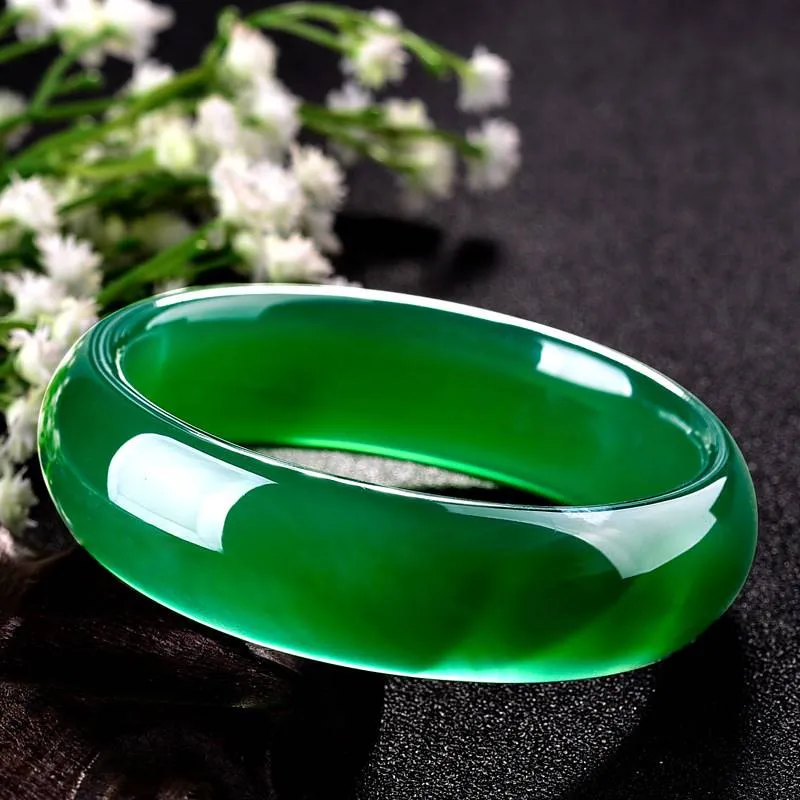 Bracelet d'agate verte d'agate vert naturel