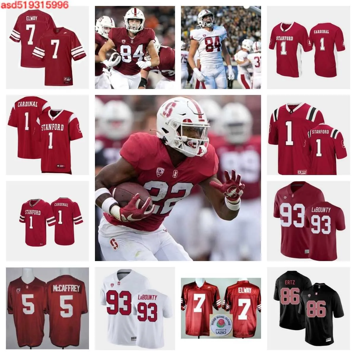 Maillot de football Stanford Cardinal 73 Charlie Symonds 25 Cissé 14 Ashton Daniels 8 Justin Lamson 45 Staples 31 Zahran Manley 34 Caleb