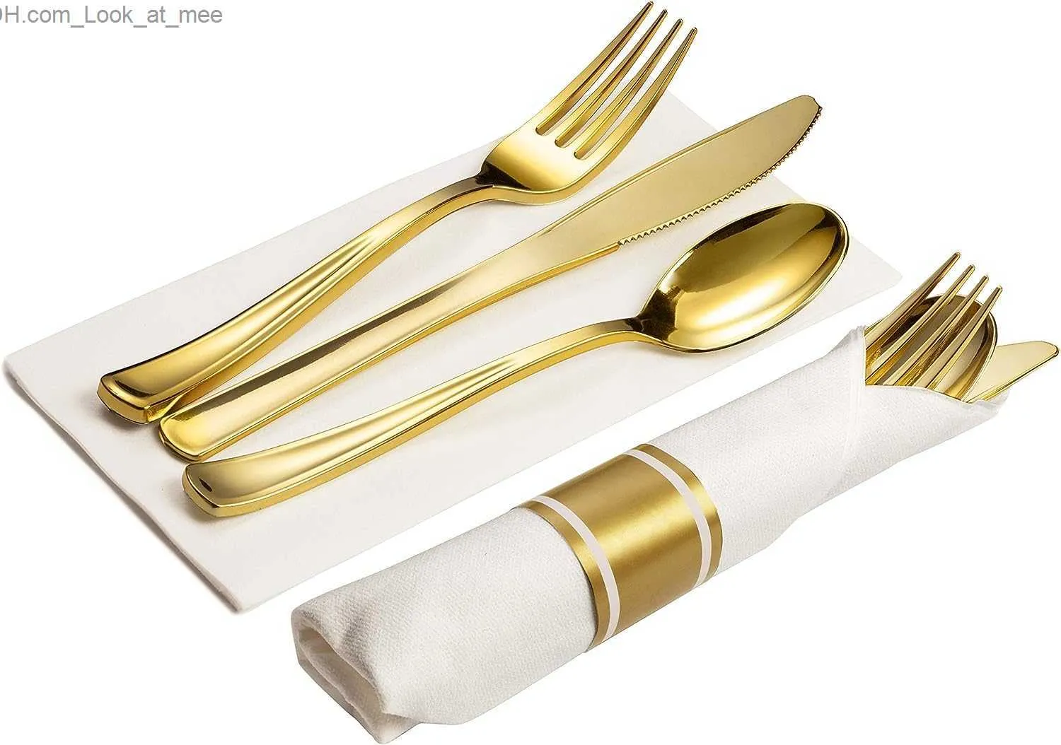 Pre Rolled Napkin Cutlery Set Disposable Wrapped Silverware For Parties,  Weddings, And More Gold Plastic Villeroy & Boch Tableware Q230829 From  Look_at_mee, $5.48