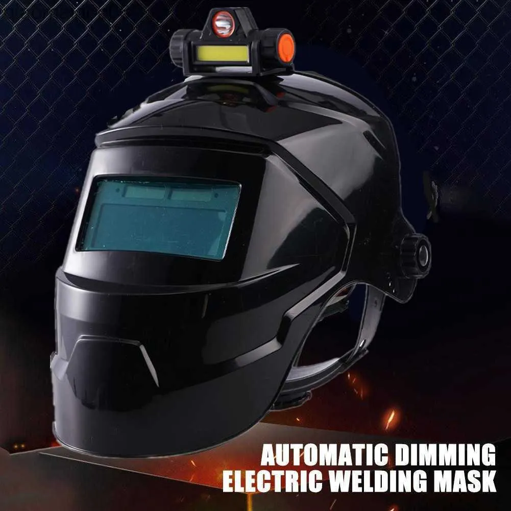 Protective Clothing Oauee Welding Helmet Welder Mask Chameleon Large View True Color Solar Power Auto Darkening Welding Mask For Arc Weld Grind Cut HKD230826