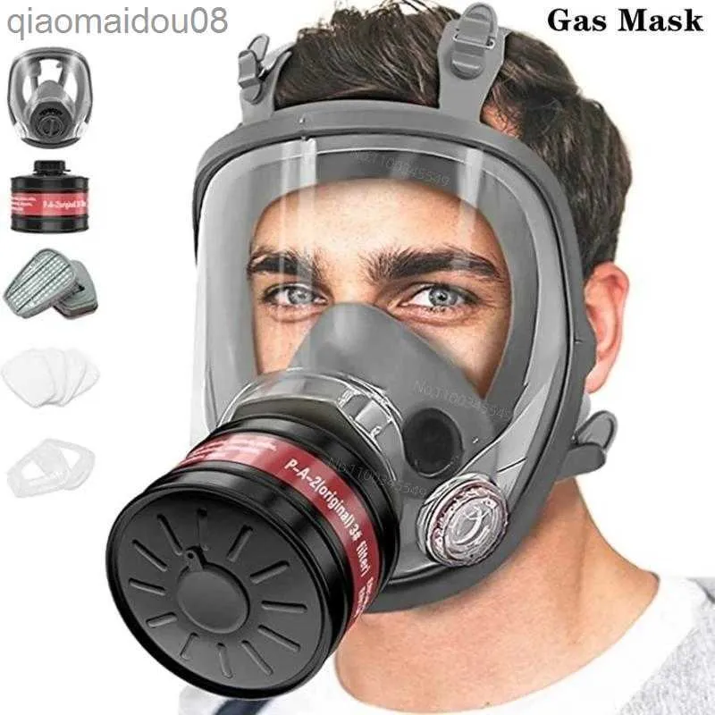 Indumenti protettivi Respiratore a pieno facciale - maschera con filtro antigas da 40 mm per gas industriali lucidatura chimica saldatura spruzzatura Maschera antigas HKD230826