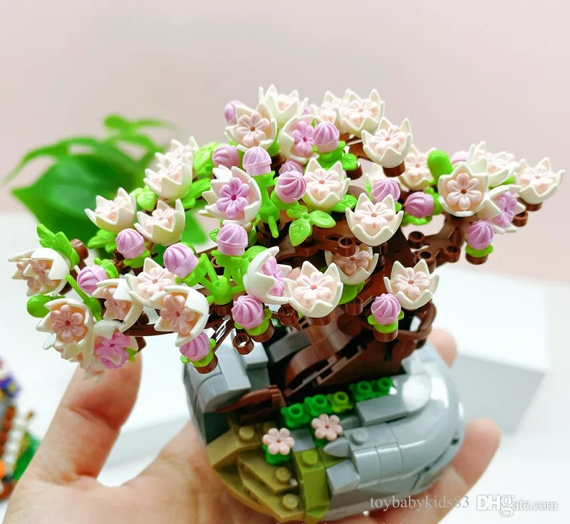 Toylinx Moc 벽돌 장난감 꽃다발 꽃다발 빌드 블록 세트 Fiori Secchi Decorativi 모델 빌드 키트 lepin 벽돌 빌딩 블록 크리스마스 선물 홀리데이 요리 장난감 소녀