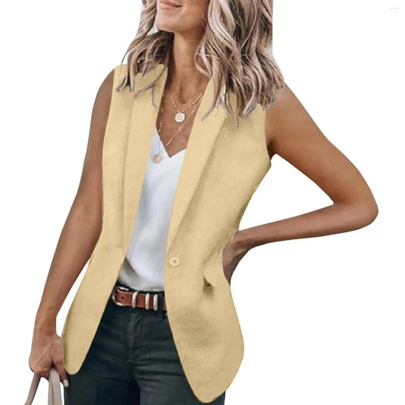 ASEIDFNSA Black And Yellow Jacket Womens Fitted Vest Womens Sleeveless  Blazer Jacket Vest Solid Color Pocket Lapel Button Suit Vest - Walmart.com