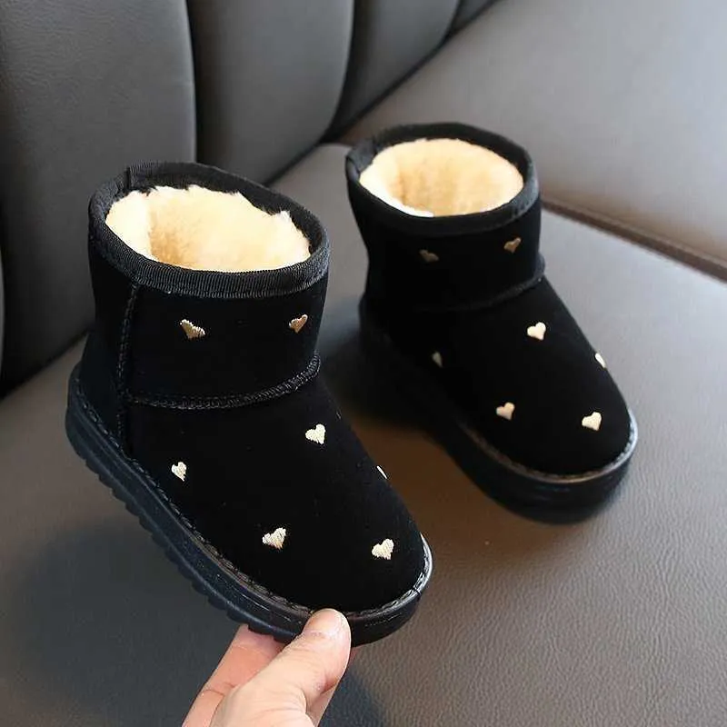 Winter Plush Suede Leather Toddler Winter Boots For Kids