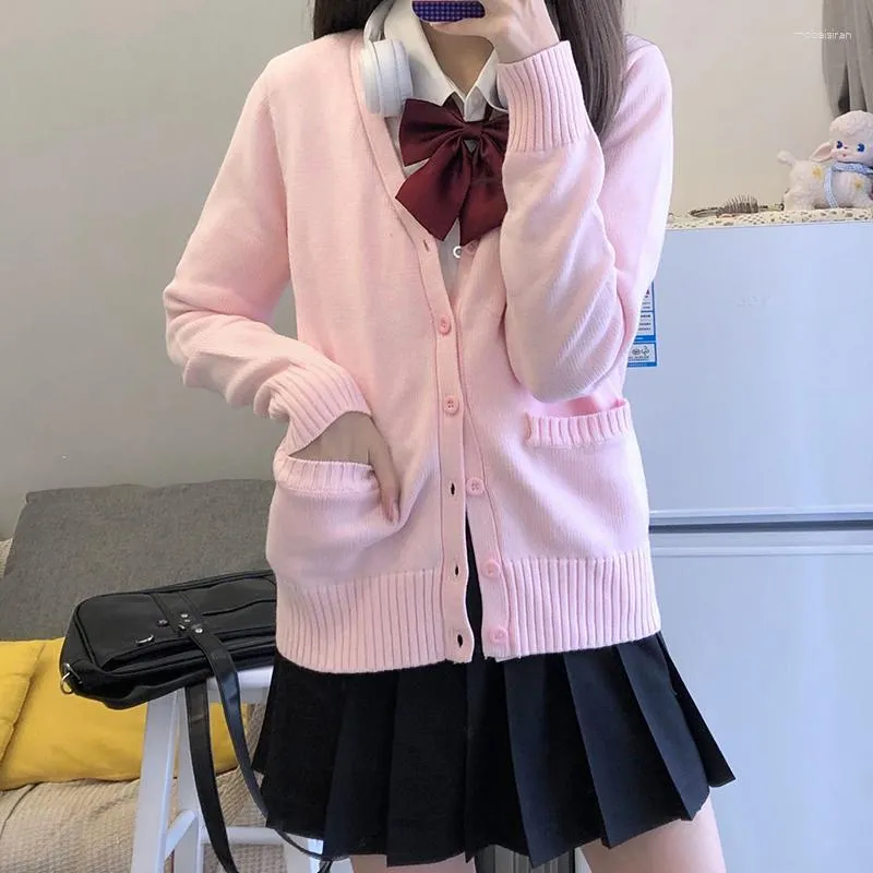 Ensembles de vêtements Japon Pull d'école pour étudiant Preppy JK Cardigan Fille Veste Automne Hiver Japonais Uniforme Haute Vêtements Loli Cosplay