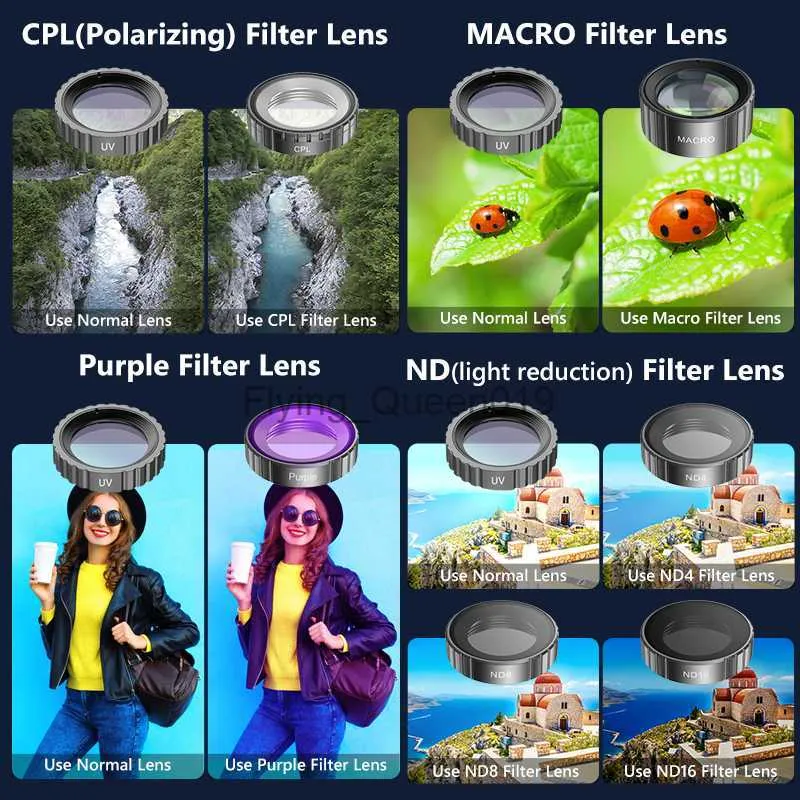 Действие Камера Съемный Фильтр 6 Lens 5K 30FPS 4K 60FPS 48MP Dual.