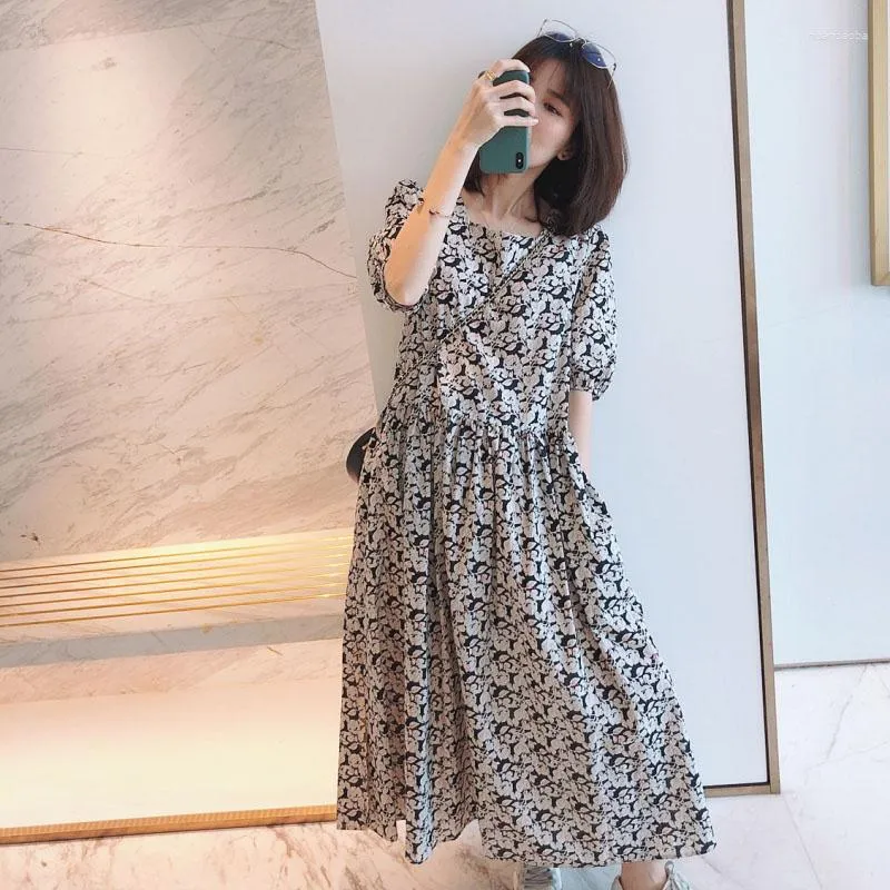 Women's Hoodies 2023 Style Skirt Unique Design Premium French Small Show Thin Black Fragmented Flower Dress Summer