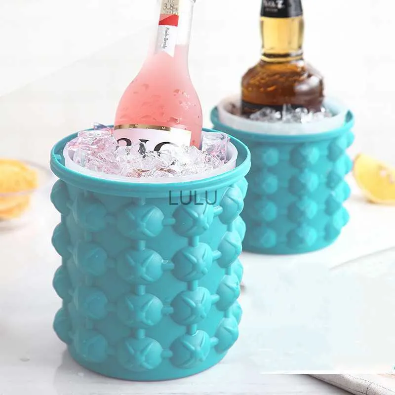 Silicone ice Cube Maker Beverage Cooler Tray Portable Bucket Wine Ice Cooler Beer Cabinet Kitchen Tools Drinking Whiskey Freeze HKD230828
