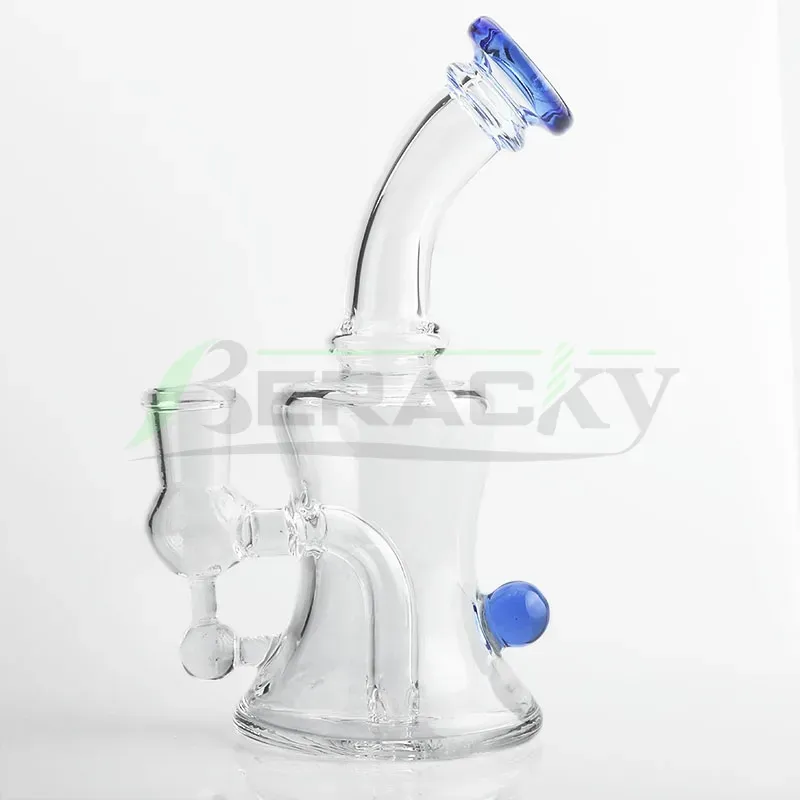 Beracky 6inch Glass Water Bongs With 14mm Glass Bowl Colorful Heady Glass Water Pipes Beaker Bongs Dab Oil Rigs Recycler Bong For Smoking