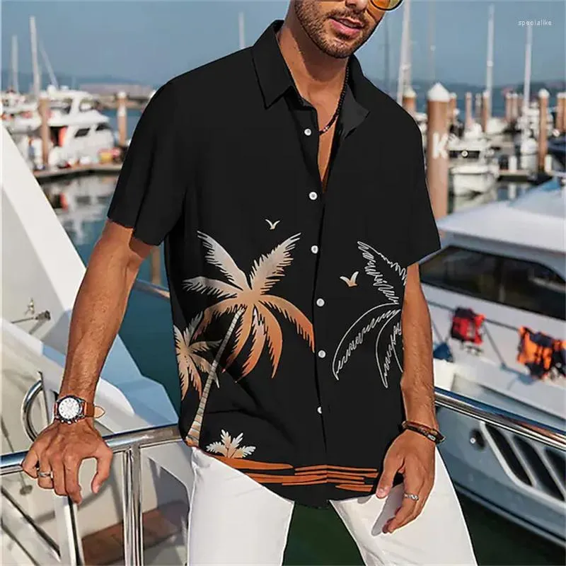 Mäns casual skjortor hawaiian sommartröja kaktus tryck kort ärm roligt mönster lapel knapp högkvalitativ klädsemester för streetwear