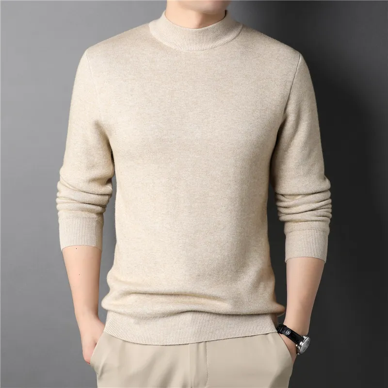 Mens Sweaters MRMT Marca Cashmere Camisola Meia Gola Homens Pulôveres De Malha Para Masculino Juventude Magro Malhas Homem 230828