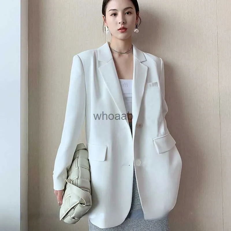 Giacca da abito bianca femminile nuova versione coreana giacca da abito piccola moda professionale casual allentata online celebrità HKD230825