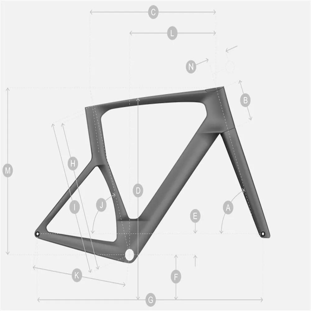 T1000 Carbon Road Bike Frame Disc Brake Bicycle Frameset With Handlebar ...