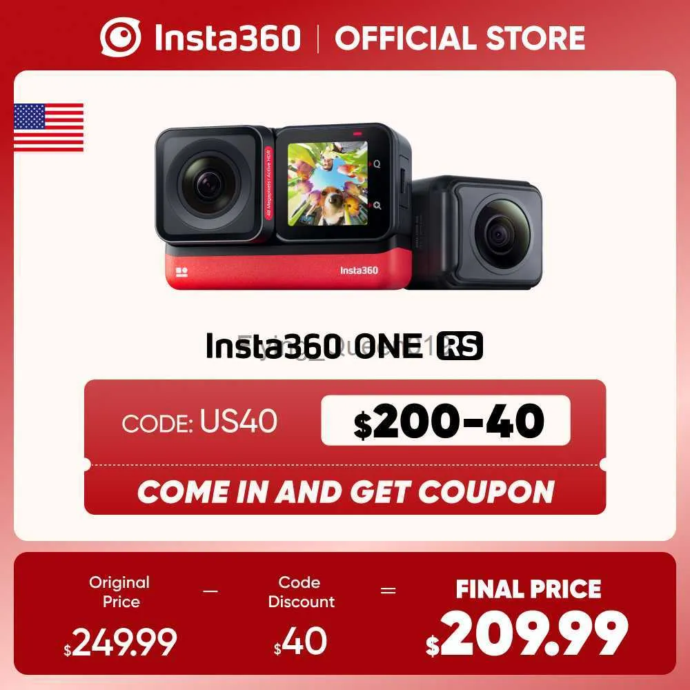 Insta360 One RS Waterproof 4K 60fps Action Camera 5.7K 360 Kamera med utbytbara linser Twin/ 1-tums/ 4K Edition HKD230828