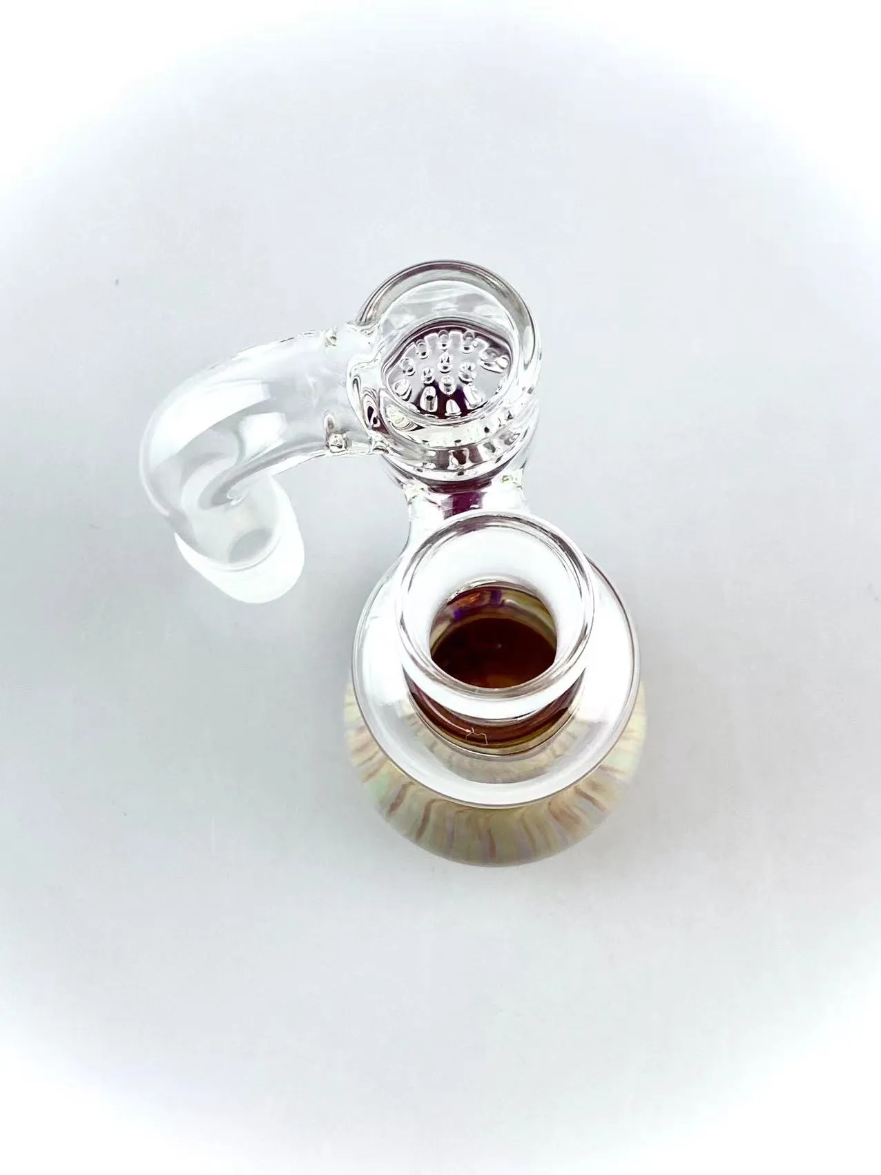 Cachimbo de água de vidro duplo âmbar violeta coletor de cinzas 14 e 18 mm ambos suportam limpeza de alta qualidade