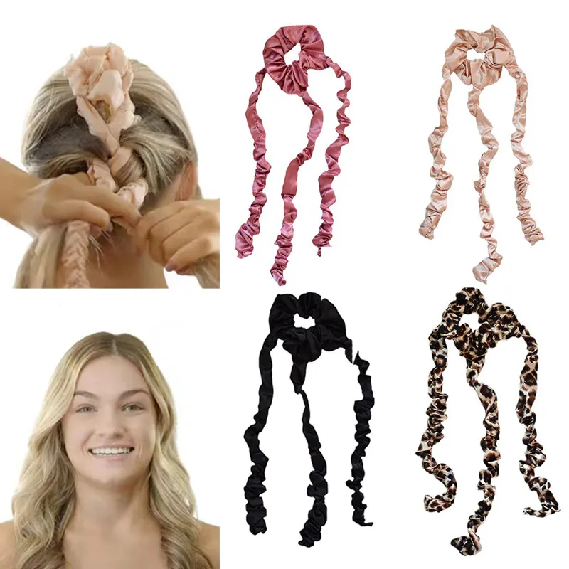 Bigoudi sans chaleur en forme de méduse, ensemble de boucles sans chaleur, rouleau à cheveux en satin avec attache pour cheveux, boucle magique sans chaleur pour coiffure de nuit, bricolage