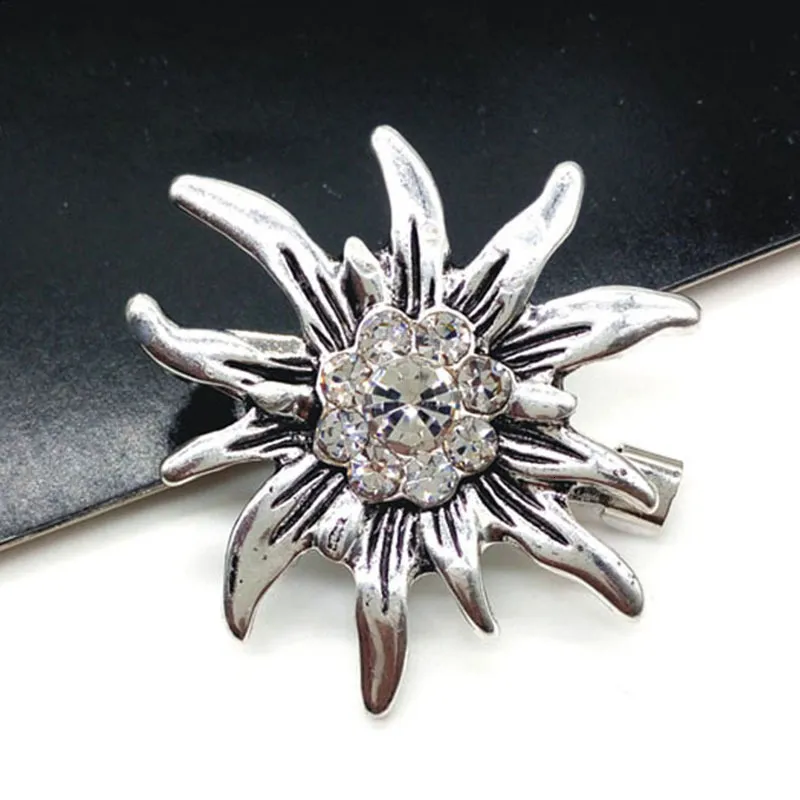 Edelweiss Brooch Pin Vintage German Lucky Snowflake Brooch For