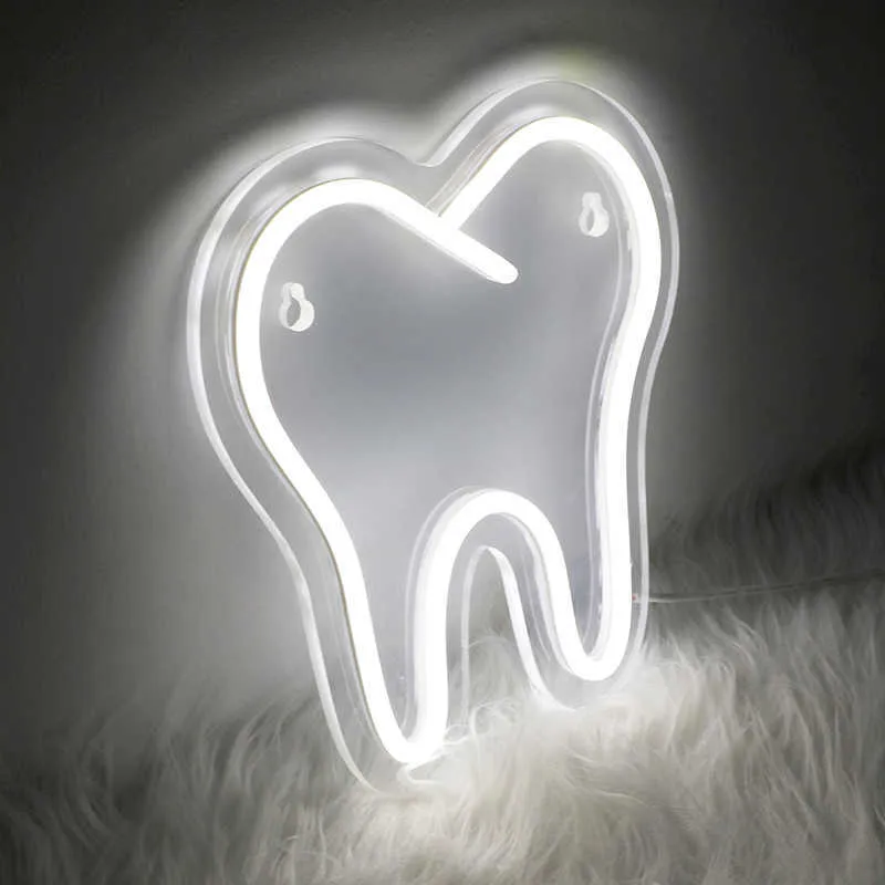 Colorful LED Tooth Neon Sign For Party Table, Shop, Window, And Room ...
