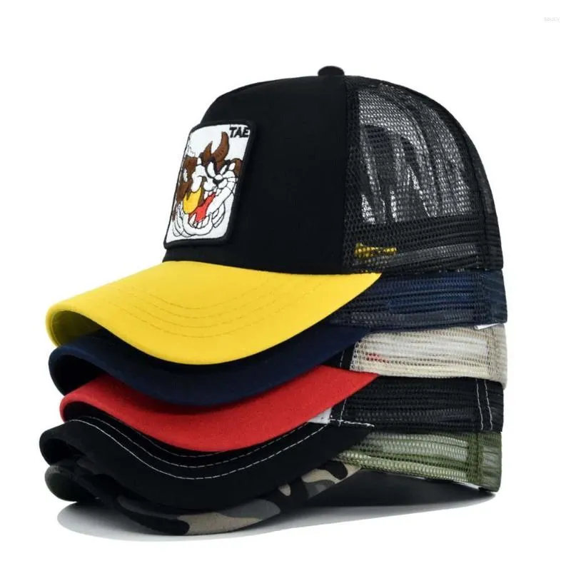 Caps de bola anime desenho animado boné de beisebol masculino feminino chapéu de malha taz chapéus bordados snapback algodão de algodão respirável Drop Trucker Drop