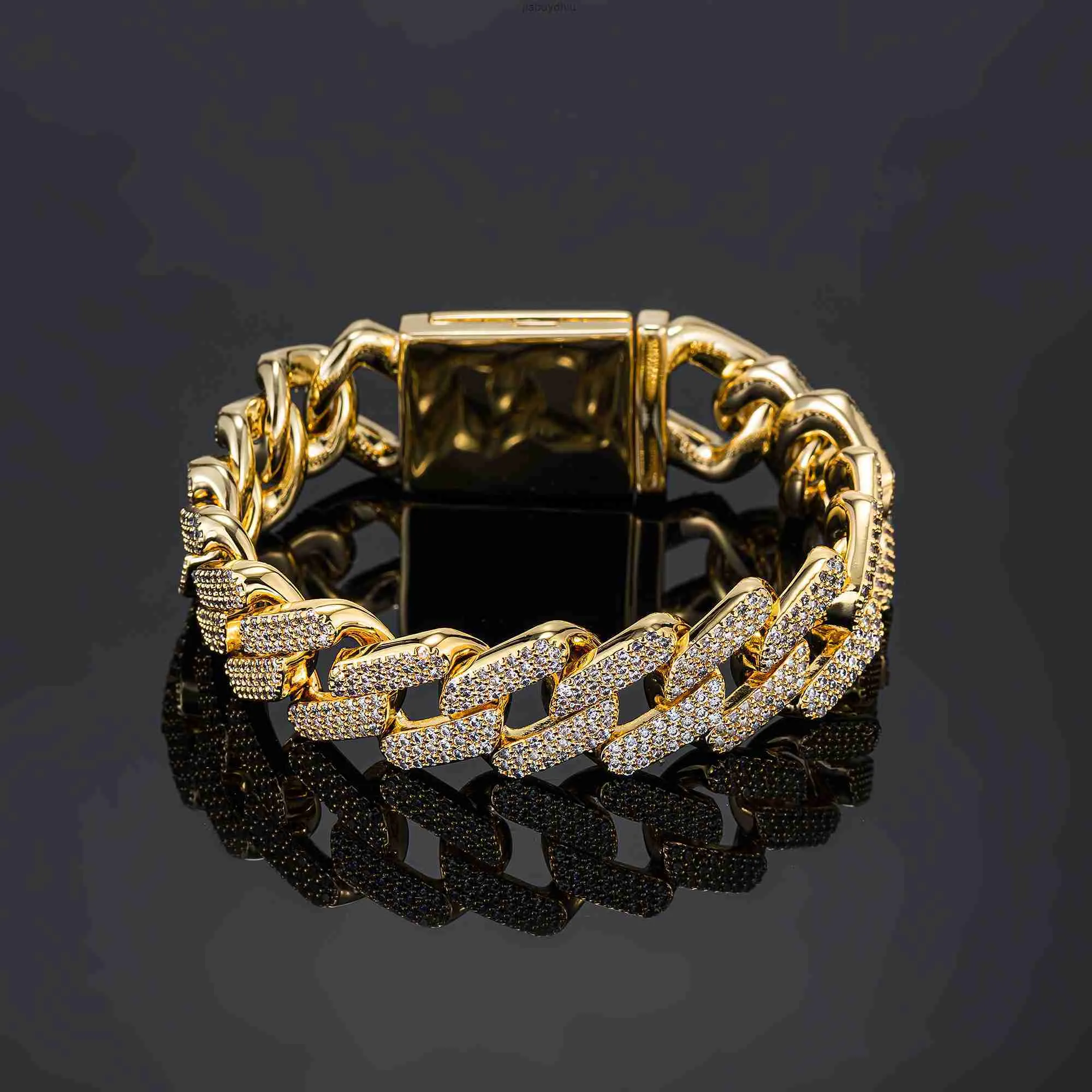 16 mm 16 „18” 20 ”22” lodowe Bling Bling Brass Cuban Link Łańcuch Hip Hop Micro Pave Naszyjnik dla mężczyzn