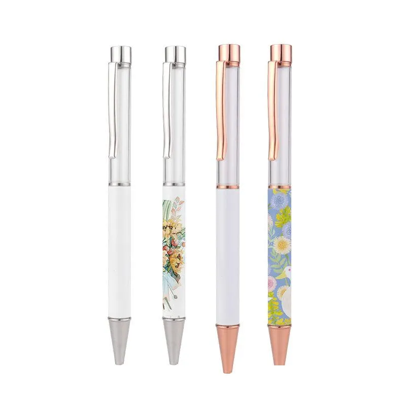 Ballpoint Pens Wholesale Sublimation Blank Heat Transfer White Zinc Alloy Material Customized Pen School Office Supplies By Fedex Z11 Dh2Jh